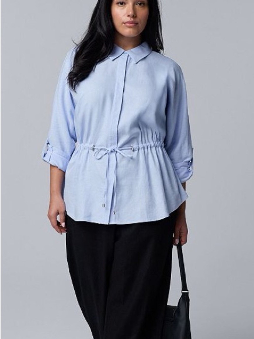 Simply Vera Vera Wang Linen Tie Waist Tunic - Size S